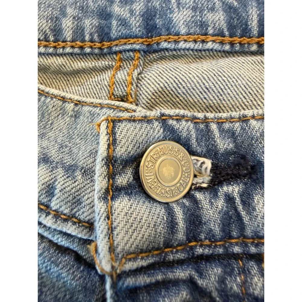 Levis 505 Regular Fit Straight Leg Light Wash Denim Jeans Mens 36x34
